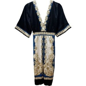 Chic Silk Dress | Black & Gold by ECI New York | Size 8